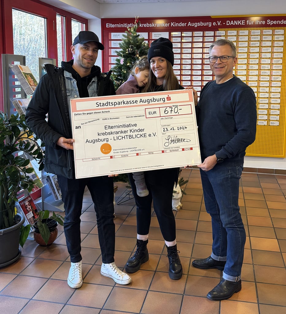 Ein großer Erfolg war wieder die Weihnachtsspendensammlung von Jennifer Hartmann und Marco Gödel. So konnten die beiden in der Vorweihnachtszeit viele Geschenke und Gutscheine im Wert von rund 2.500,- € an die kleinen Patientinnen und Patienten im Schwäbischen Kinderkrebszentrum verteilen.